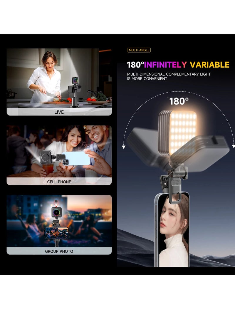 DIGI CORE - D12S 108 LED RGB Video Light LED Camera Light 360° Full Color Portable Photography Lighting Type-C 2000mAh Rechargeable Battery CRI 95+ 2500-9000K With 8 Lighting Effects 3 Modes On Camera Light - Image 1