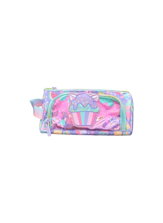 Five dream house Cupcake 3D Stereo Pencil Case 420D+PU Double Layer Large Capacity Student Pencil Bag 19 Colors Available - Image 1