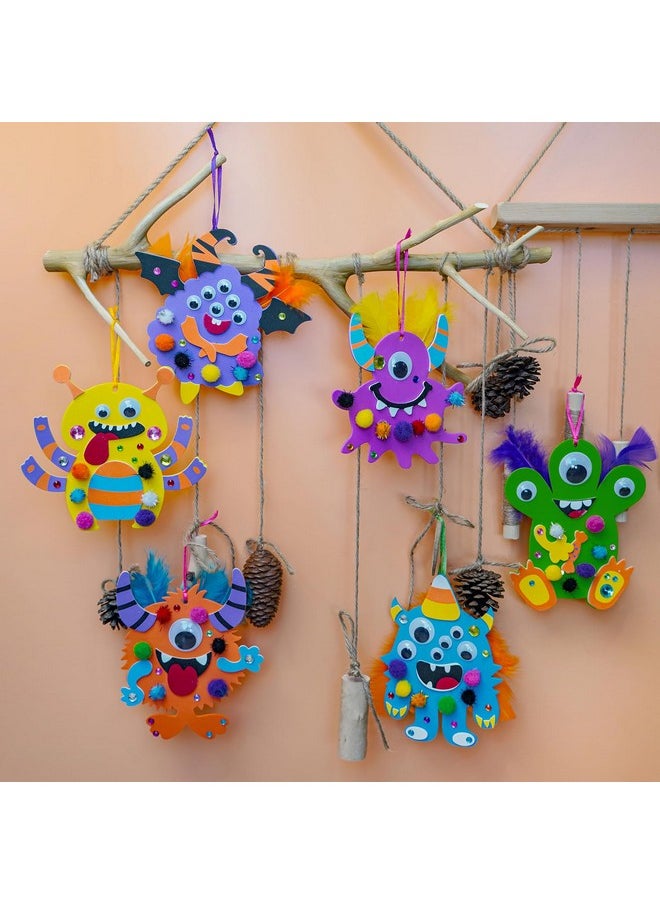 Winlyn - 24 Sets Halloween Craft Kits Fall Kids Crafts Diy Monster Ornaments Decorations Art Sets Foam Halloween Monster Stickers Googly Eyes For Kids Autumn Halloween Classroom Party Activities - Image 1