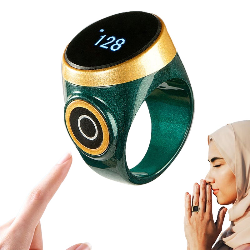 Smart counter ring, Muslim digital ring, electronic hand press counter, prayer time, digital display hand press counting ring, automatic size adjustment - Image 1