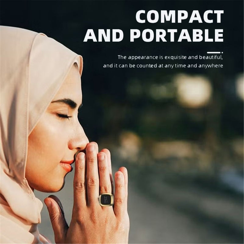 Smart counter ring, Muslim digital ring, electronic hand press counter, prayer time, digital display hand press counting ring, automatic size adjustment - Image 3