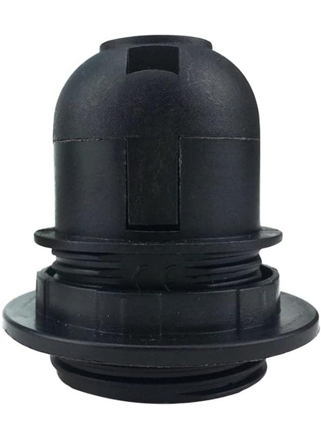 melfi Melfiâ„¢ Lamp Base Adapter E27 4A Light Bulb Lamp Holder Pendant Screw Cap Socket Vintage (Black 250V)  - Image 1