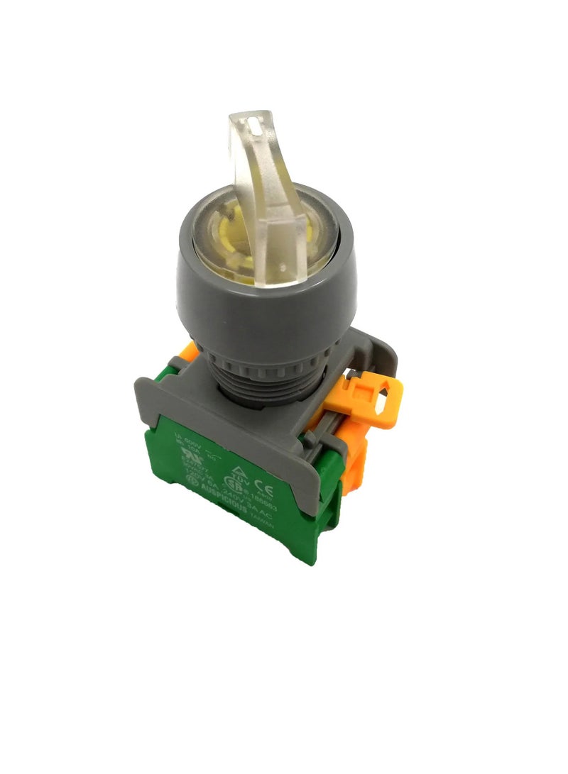 Selector Switch with Indicator Light White 2 Position GSL222 24V - Image 1