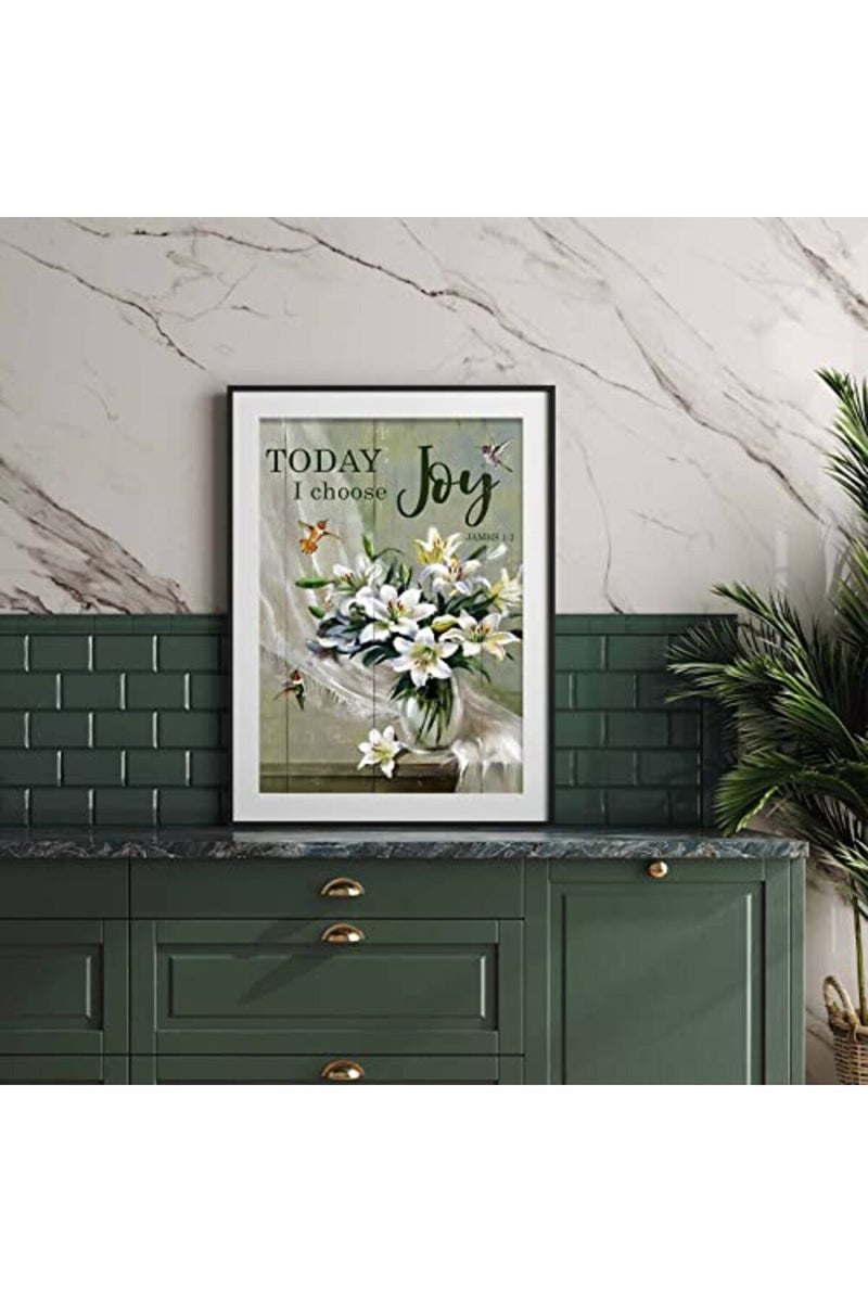 Pttkktbm Today I Choose Joy Floral Wall Art - Image 5