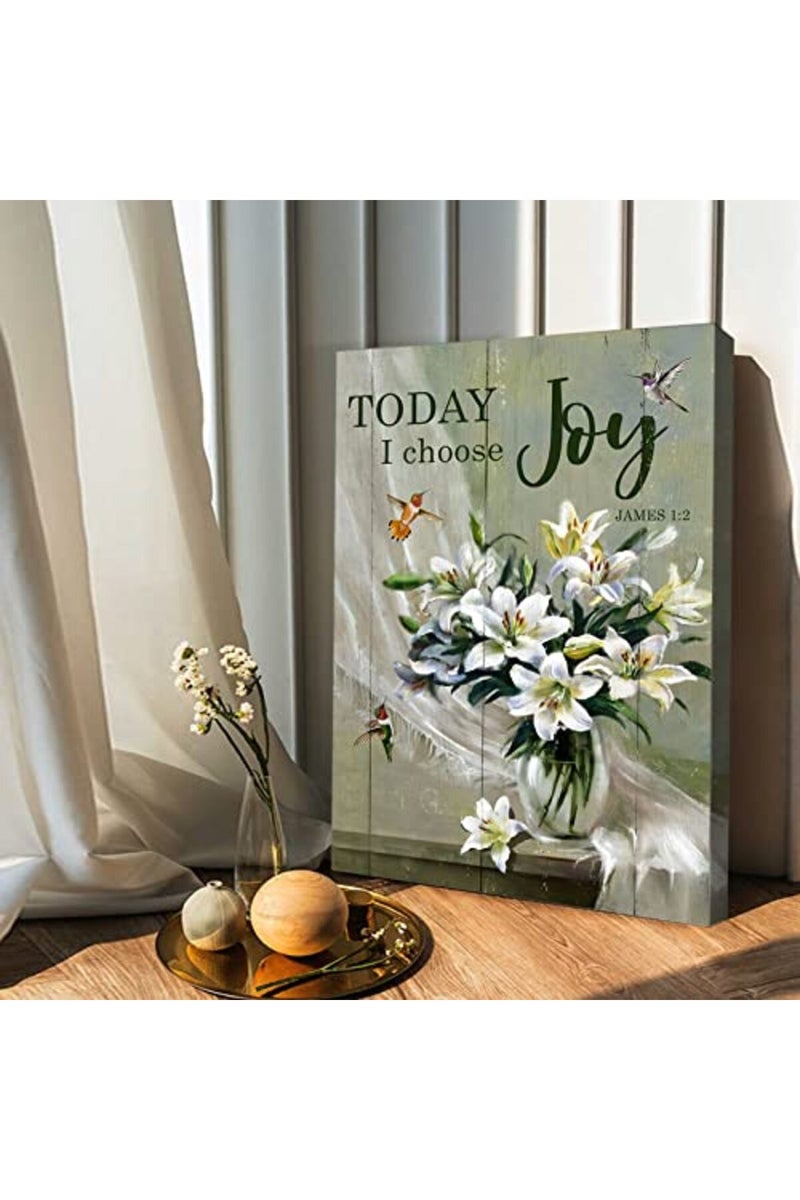 Pttkktbm Today I Choose Joy Floral Wall Art - Image 2