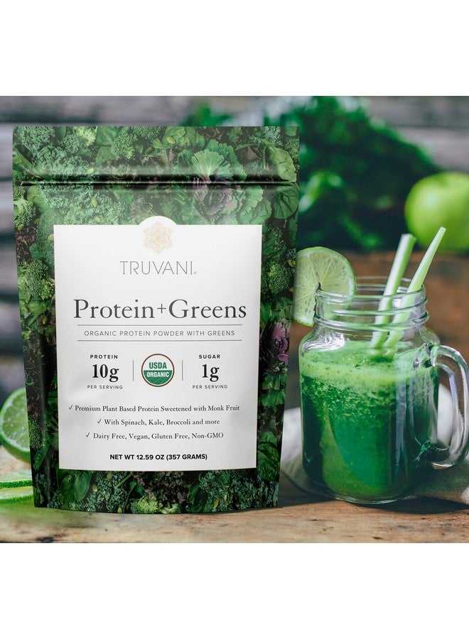 Truvani Protein + Greens ; Organic Nongmo Vegan Gluten Free Dairy Free ; Daily Greens Combined With Protein ; Great Taste With A Splash Of Sweetness - Image 4