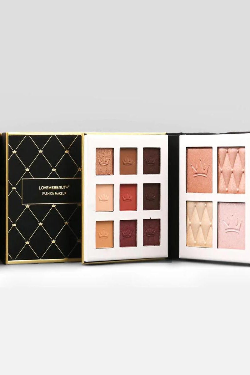 LOVEME BEAUTY Mini Luxury Makeup Palette from LOVEME BEAUTY | 9 Stunning Eyeshadow Colors + 4 Illuminating Highlighters | Waterproof & Long-Lasting Formula | Elegant and Lightweight Design for Daily and Special - Image 1