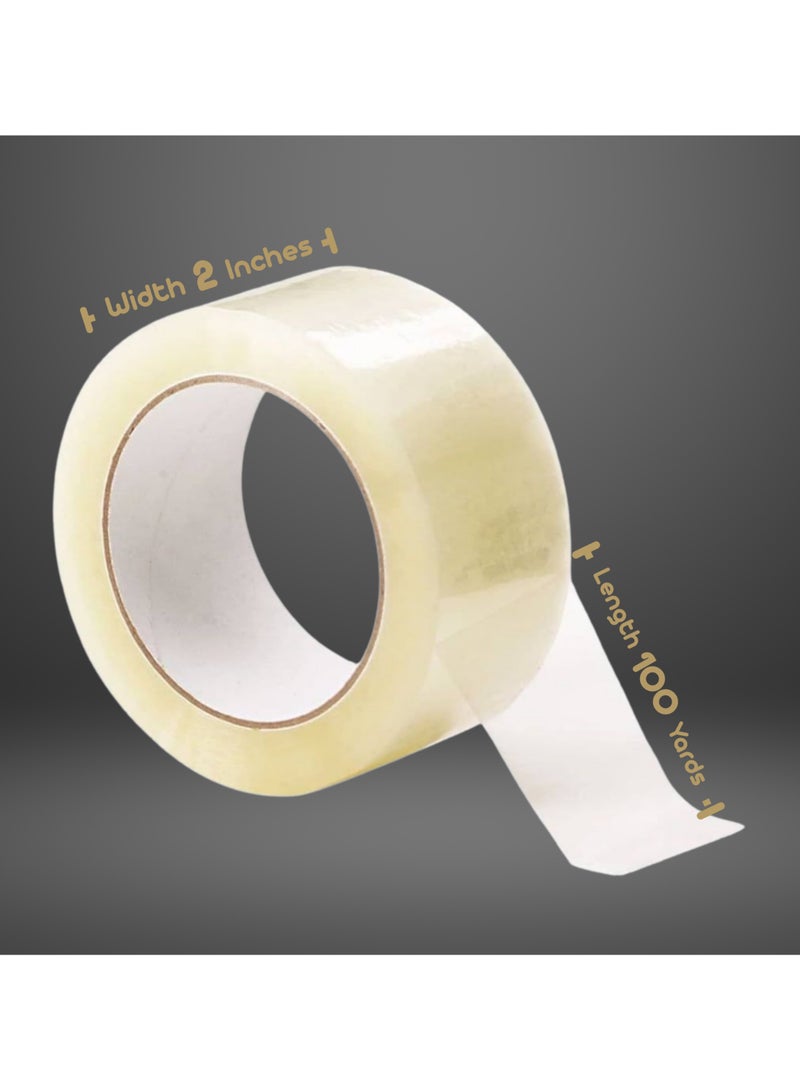 PixelsPackaging 12 Rolls of Strong Transparent Packing Tape by PixelsPackaging, 100 yards long, 2 inches wide. Ideal for parcels, moving, and office use. - Image 3