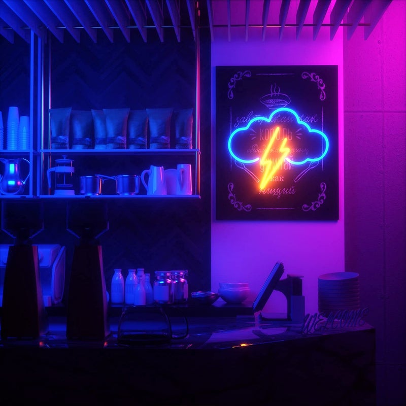 Generic Products Products Hanture Neon Sign Cloud Led Neon Light Wall Light Led Wall Decor Light Up Acrylic Neon Sign For Bedroom Kids Room Living Room Bar Party Christmas Wedding Multicolor  - Image 2