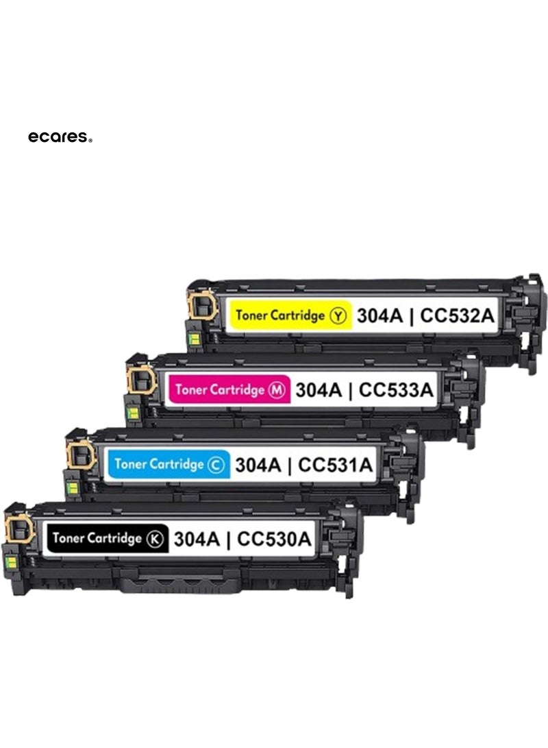 إيكاريس® خراطيش حبر متوافقة 304A CC530A CC531A CC532A CC533A تستخدم لطابعة HP Color Laser CM2320n CM2320fxi CM2320nf MFP، CP2025 CP2025n CP2025x CP2025dn (متعددة الألوان) - Image 1