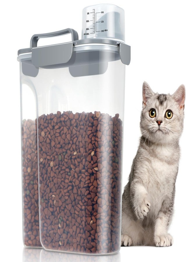 TBMax Large Cat Food Storage Container, Portable Dog Food Container with Upgraded Large Spout and Cup, Travel Pet Food Storage Dispenser for Small Animal Kibble Storage, Bird Seed Container - Grey - Image 1
