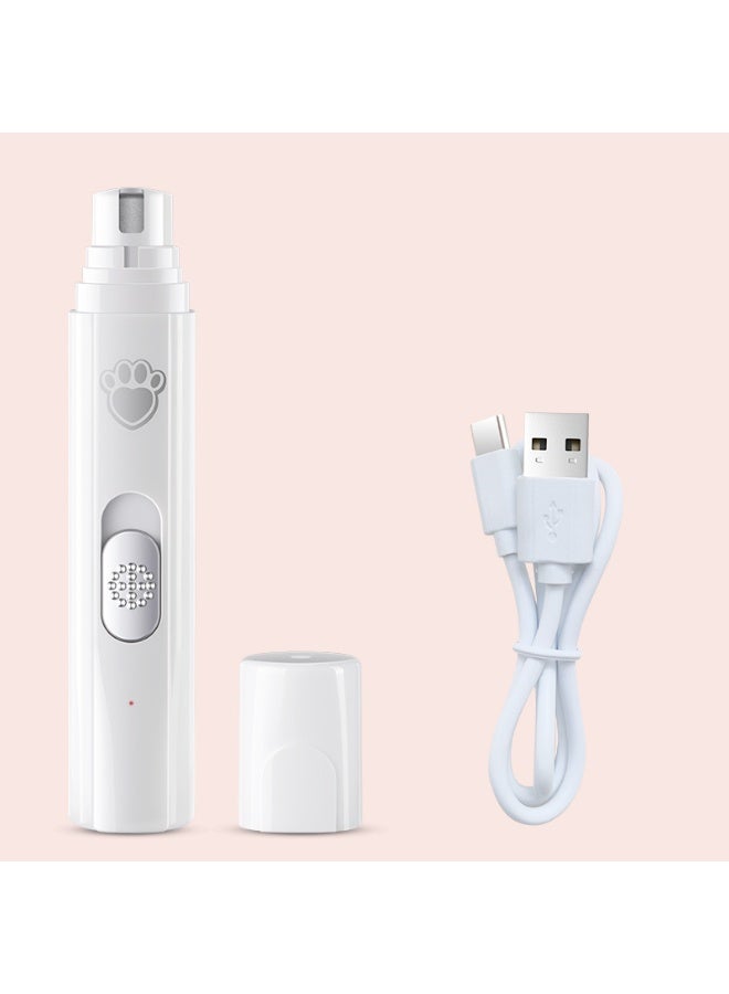 5V USB Rechargeable Pet Nail Grinder with LED Light – Low Noise Electric Nail Trimmer for Cats and Dogs, 2-Speed Adjustable, 7H Battery Life, 5000–7500 RPM, Safe for Small & Large Pets - Image 2