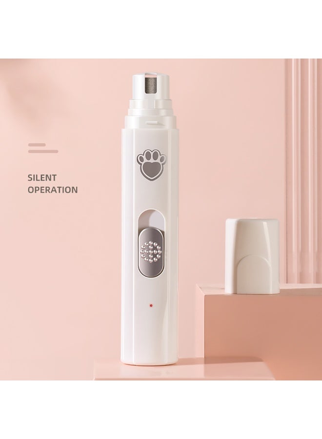 5V USB Rechargeable Pet Nail Grinder with LED Light – Low Noise Electric Nail Trimmer for Cats and Dogs, 2-Speed Adjustable, 7H Battery Life, 5000–7500 RPM, Safe for Small & Large Pets - Image 1