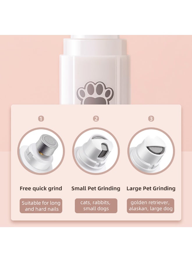 5V USB Rechargeable Pet Nail Grinder with LED Light – Low Noise Electric Nail Trimmer for Cats and Dogs, 2-Speed Adjustable, 7H Battery Life, 5000–7500 RPM, Safe for Small & Large Pets - Image 4
