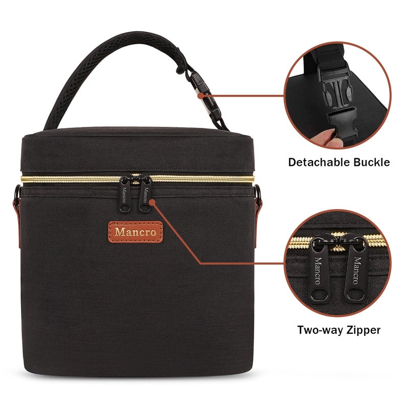 Mancro Breastmilk Cooler Bag with Ice Pack, Fits 6 Baby Bottles Up to 9 Ounce Insulated Baby Bottle Bag, Breast Milk Cooler on The go with Strap, Bottle Storage Bag for Nursing Mom Daycare, Black - Image 5