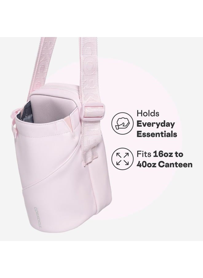 CORKCICLE Crossbody Water Bottle Sling Bag - Adjustable Strap - Padded Interior Pocket - Fits 16 oz to 40 oz Tumblers - Summer Drinkware Gift, Rose Quartz, Casual - Image 3