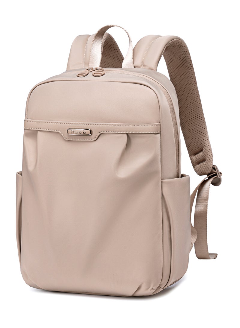 Chantria Premium Lightweight Laptop Backpack for Women Water Resistant Multifunctional Nylon Daypack for Casual Office School College Travel, CB00769-Khaki  - Image 1