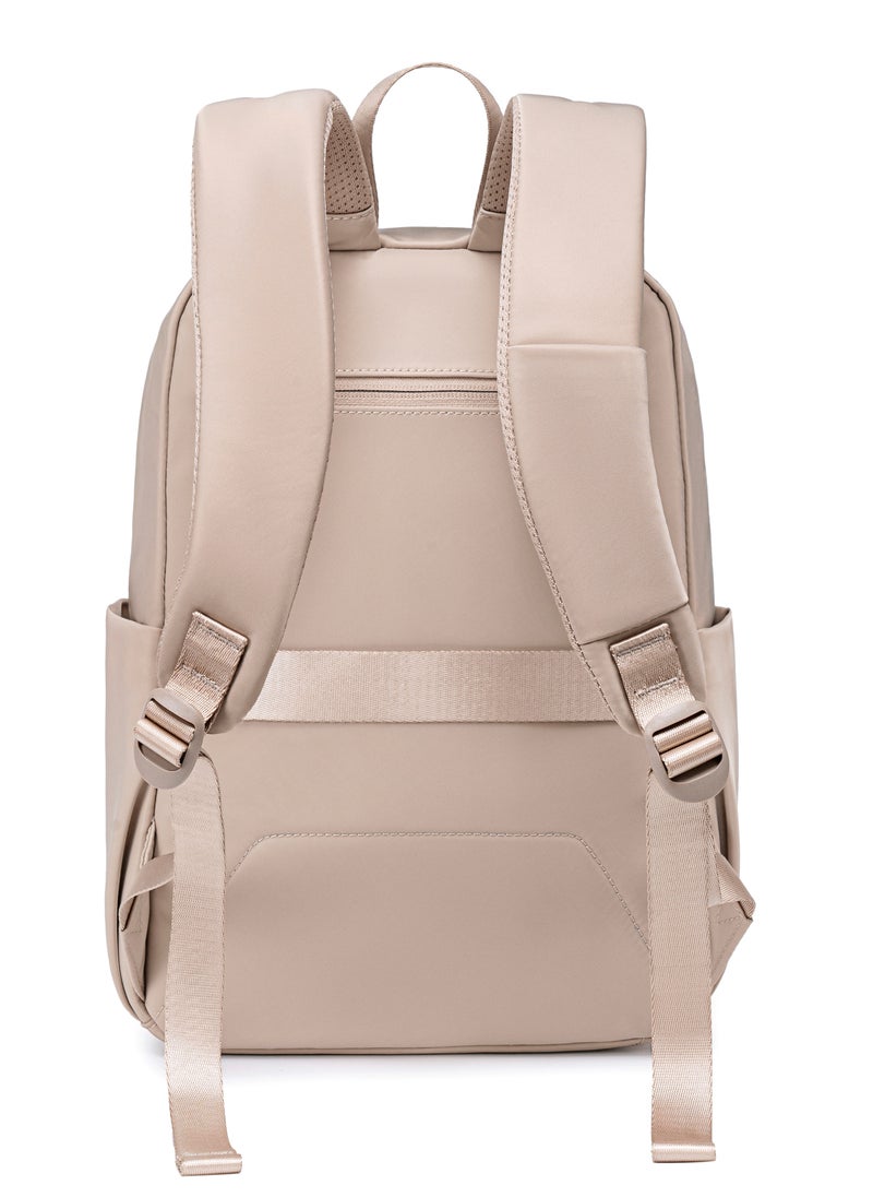 Chantria Premium Lightweight Laptop Backpack for Women Water Resistant Multifunctional Nylon Daypack for Casual Office School College Travel, CB00769-Khaki  - Image 3