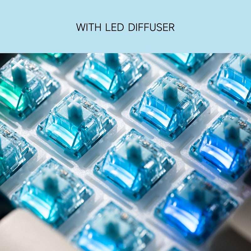 AKKO V3 Pro Cream Blue Mechanical Keyboard Switch Tactile Switches 5 Pin 45gf RGB LED Slot Dustproof Stem MX Key Switches for Gaming Keyboard/DIY Kit (45pcs) - Image 5