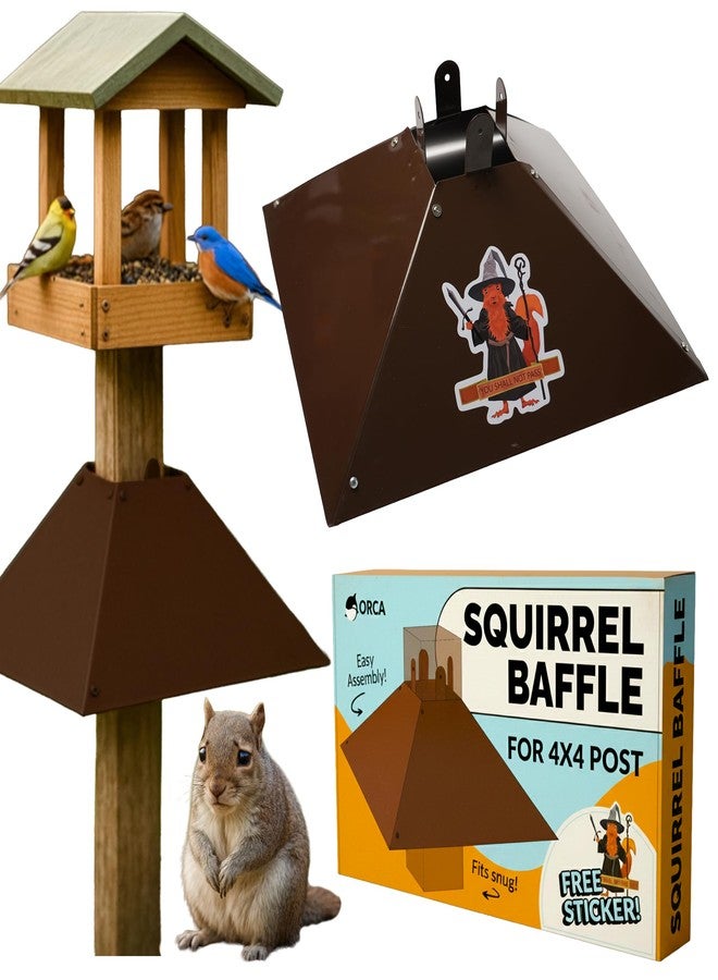 ORCA Squirrel Baffle for 4x4 Post | Metal Bird Feeder Squirrel Guard Baffles for Bird Feeders for Outdoors, Extra Large Cone Blocker for Post Sized 4 x 4, Also Effective As a Raccoon Baffle for 4x4 Posts - Image 1