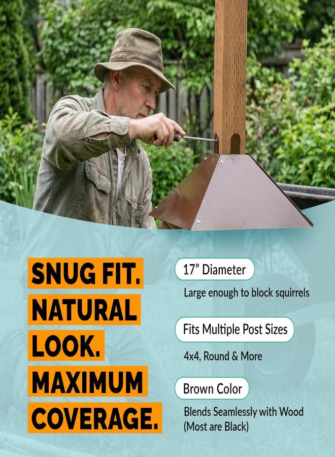 ORCA Squirrel Baffle for 4x4 Post | Metal Bird Feeder Squirrel Guard Baffles for Bird Feeders for Outdoors, Extra Large Cone Blocker for Post Sized 4 x 4, Also Effective As a Raccoon Baffle for 4x4 Posts - Image 3