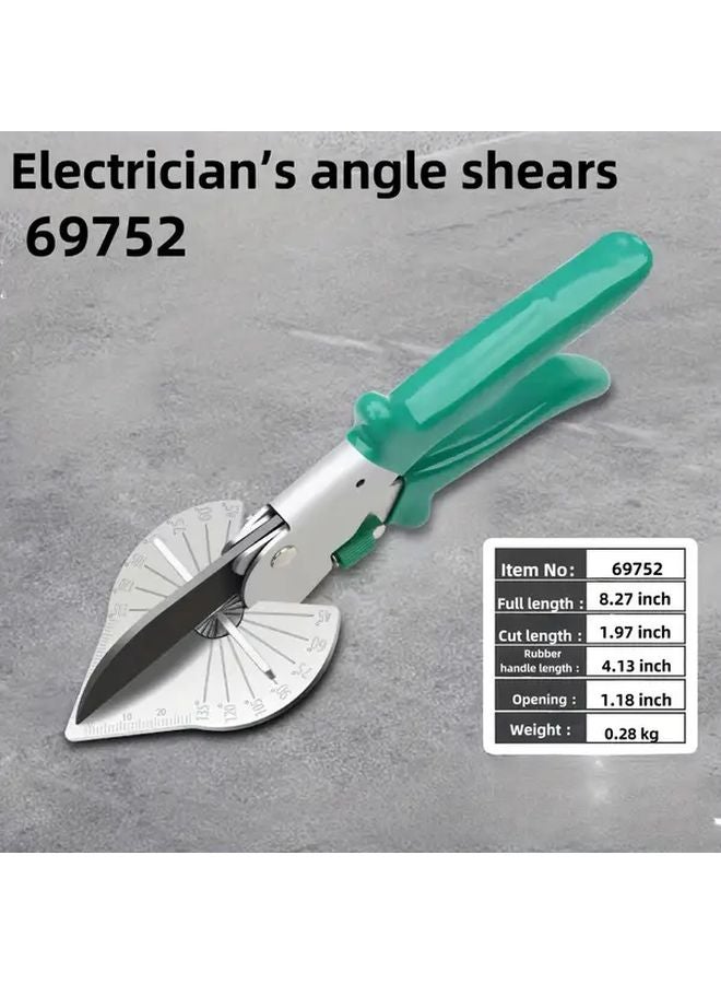 Green Industrial Grade Angle Scissors 45 135 Adjustable For Plastic Wood Cutting - Image 1