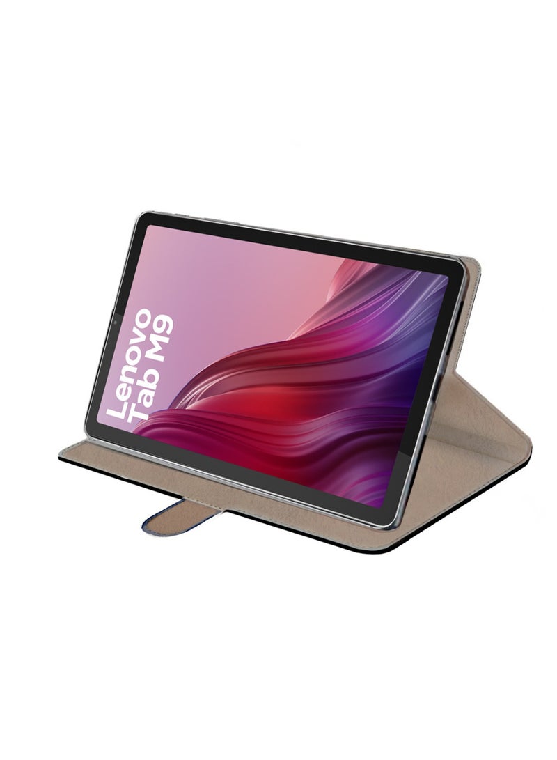 OMAKER حافظة جلدية ذكية عالية الجودة مع غطاء حماية كامل مع حامل مغناطيسي لجهاز Lenovo Tab M9 2023 مقاس 9 بوصات - أسود - Image 5