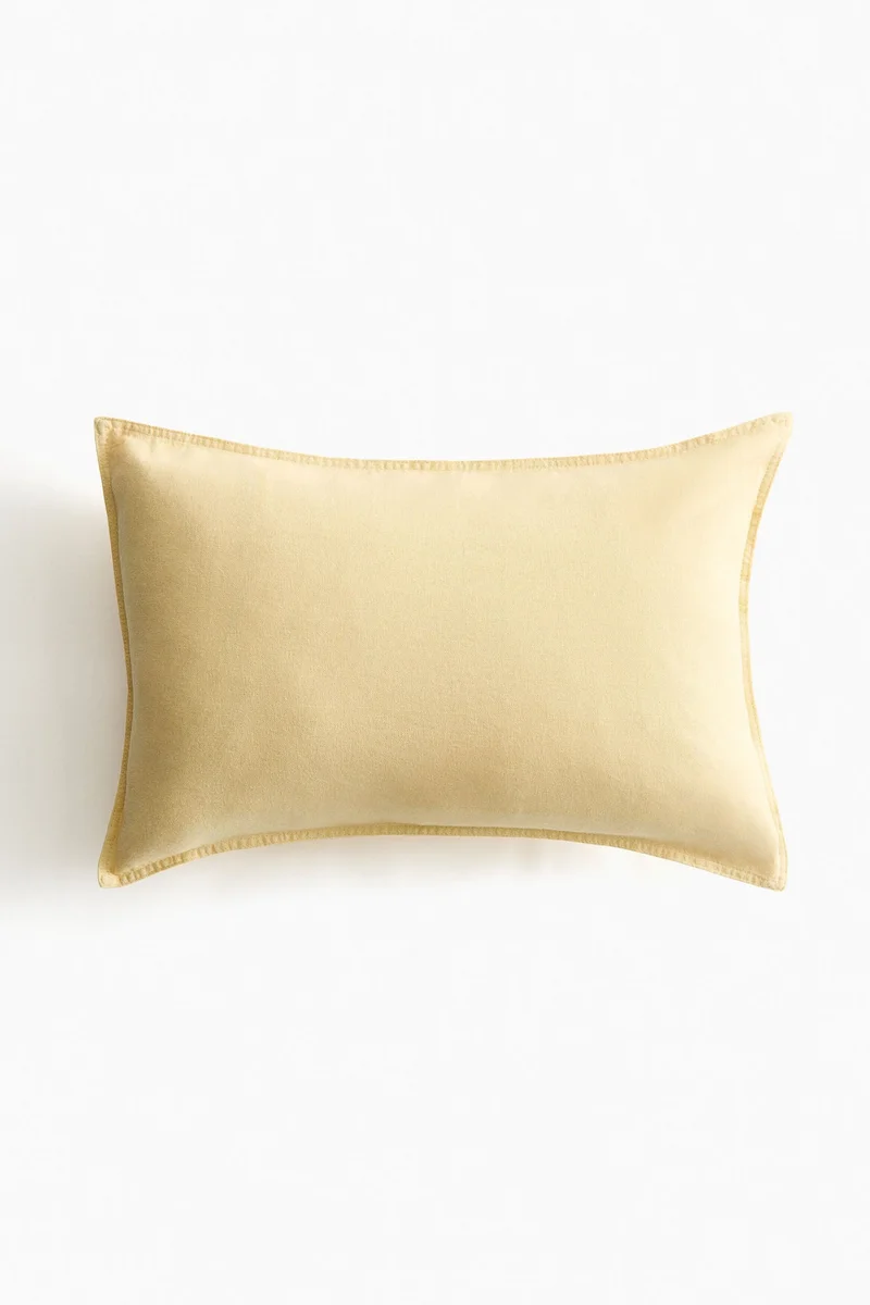 اتش اند ام غطاء وسادة من الكتان الممزوج