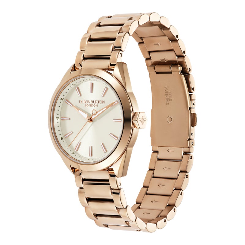OLIVIA BURTON Round Analog Women'S Ionic Plated Rose Gold Steel Case  Watch - Image 1