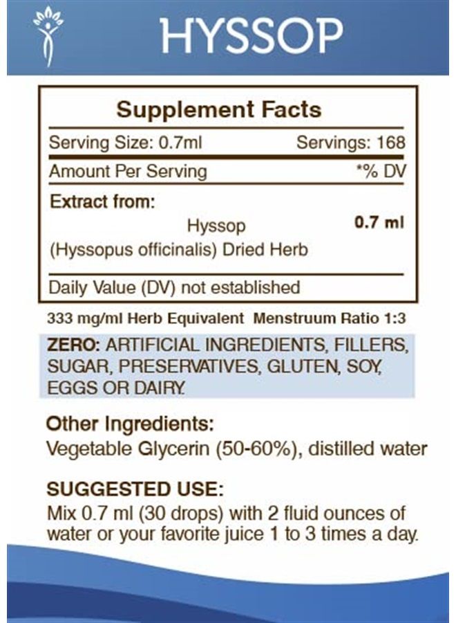 Secrets of the Tribe Hyssop Alcohol-Free Liquid Extract, Hyssop (Hyssopus officinalis) Dried Leaf and Flower Tincture Supplement (4 FL OZ) - Image 3