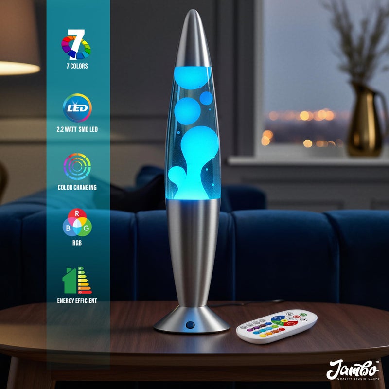 JAMBO 17-Color Changing LED Motion Lamp with Remote, 16" LED Light for Kids Teens and Adults, Night Light Nightlight, Magma Lamp, Home Decor, Relaxing Light for Bedroom Living Room Office Kitchen - Image 3