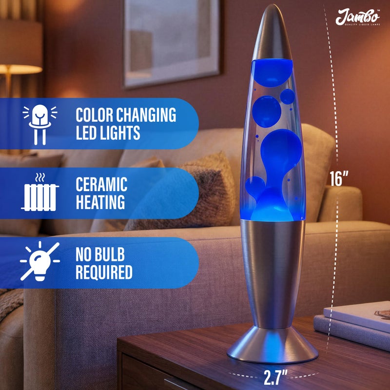 JAMBO 17-Color Changing LED Motion Lamp with Remote, 16" LED Light for Kids Teens and Adults, Night Light Nightlight, Magma Lamp, Home Decor, Relaxing Light for Bedroom Living Room Office Kitchen - Image 4