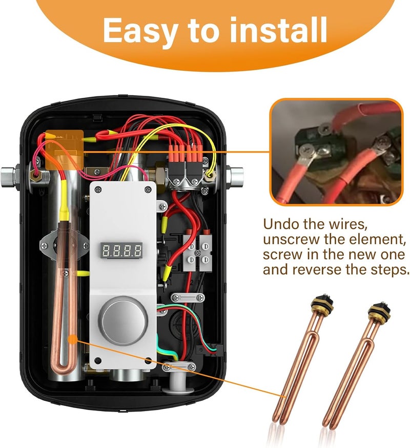 HE 55220 Water Heating Element, Tankless Electric Water Heater Element for EcoSmart ECO POU 6 ECO 8 ECO 11, Rheem, Eemax, Richmond Electric Water Heaters 5500 W - Image 5