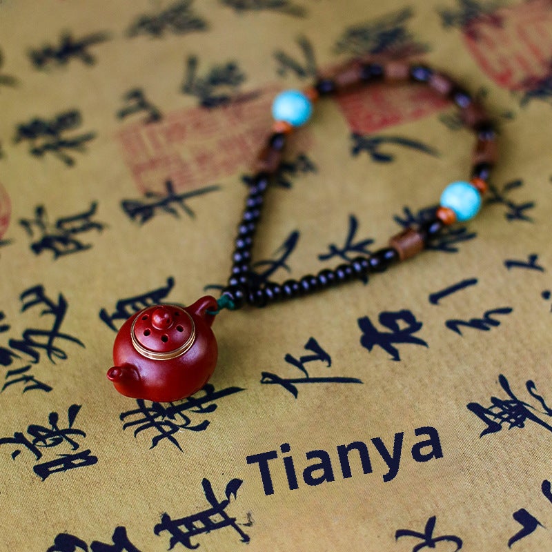Generic High Content Cinnabar Lotus Sachet Pendant Handle pot +1 bottle of incense pills 