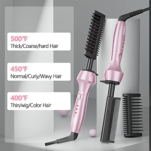 DAN Technology 500 High Heat hot Comb Hair Straightener, Pink, Adjustable Temperature, Dual Voltage, for Wigs, Professional Pressing Comb for African American Hair - Image 2