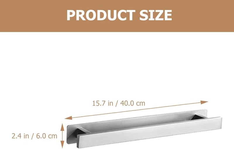 Brushed Stainless Steel Wall Mount Towel Bar Space Saving Bathroom Rack Holder - Image 3