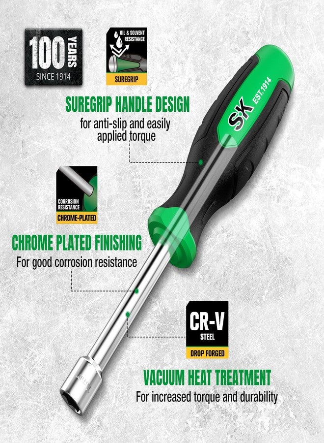 اس كي كي طقم مفكات صواميل مترية من SK، مكون من 7 قطع، 5، 6، 7، 8، 9، 10، 11 مم، تصميم CR-V فاخر، مقبض SureGrip - Image 3