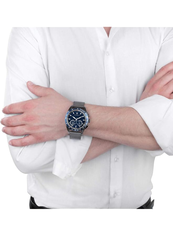 مازيراتي ساعة رجالية R8873612009 Traguardo بشاشة تناظرية كوارتز رمادية كرونوغراف حركة كوارتز رمادية - Image 2