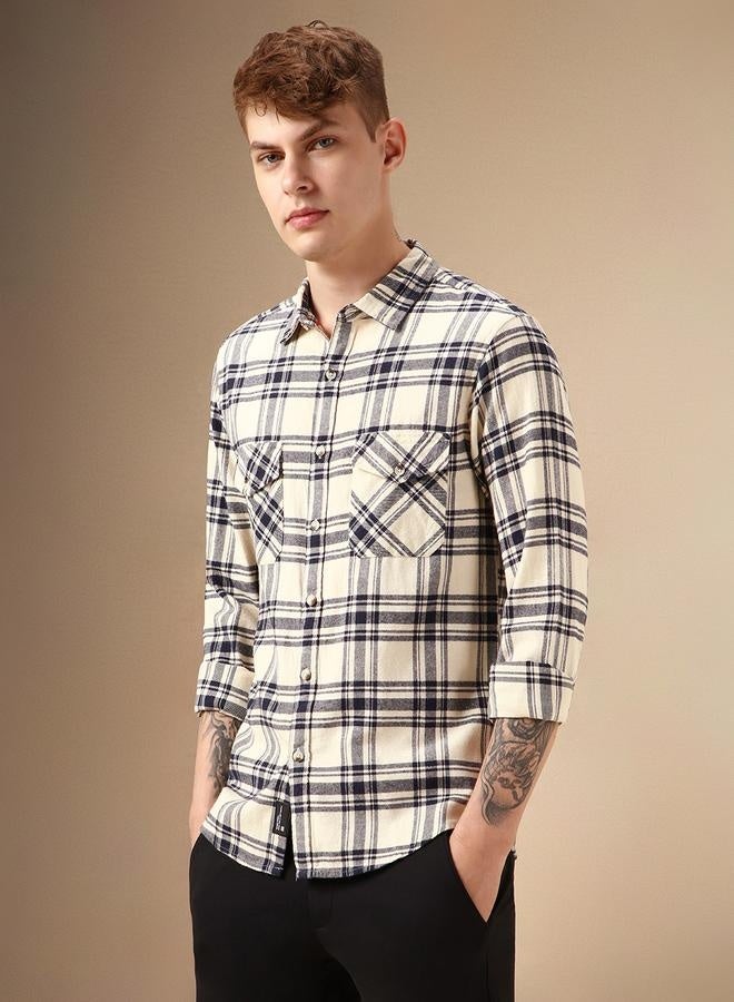 دينيس لينغو قميص قطن بيج بقصة مريحة وياقة واسعة - Image 5