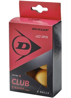 DUNLOP Dunlop Club Champ 6 Table Tennis Balls | Orange | One Size | Durable & Consistent Bounce | Ideal for Training & Practice  - Image 1