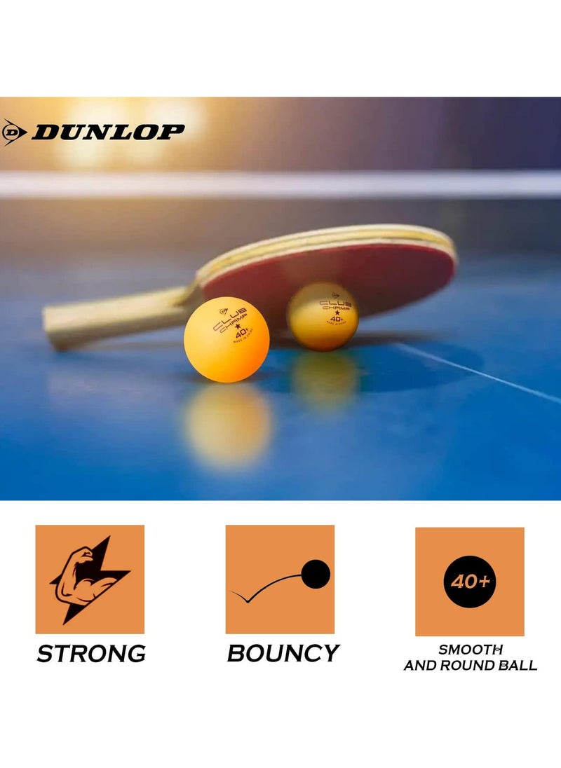 DUNLOP - Dunlop Club Champ 6 Table Tennis Balls | Orange | One Size | Durable & Consistent Bounce | Ideal for Training & Practice - Image 1