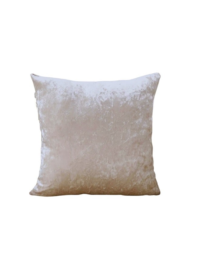 LUNA Home 1 Piece 45*45Cm Size Velvet Cushion Cover Champagne  - Image 1