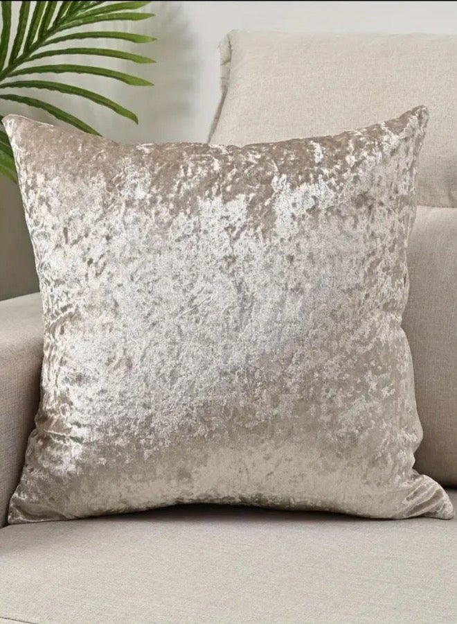 LUNA Home 1 Piece 45*45Cm Size Velvet Cushion Cover Champagne  - Image 5
