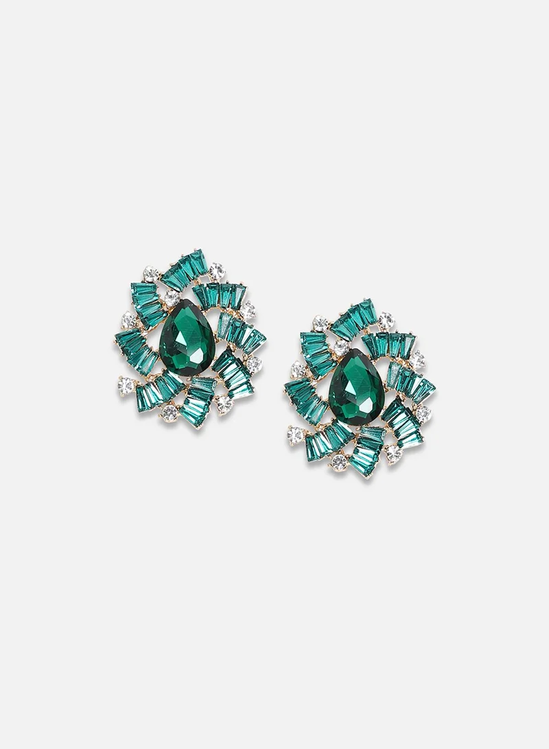 SOHI Sapphire Opulence Artificial Stud Earring Jewellery