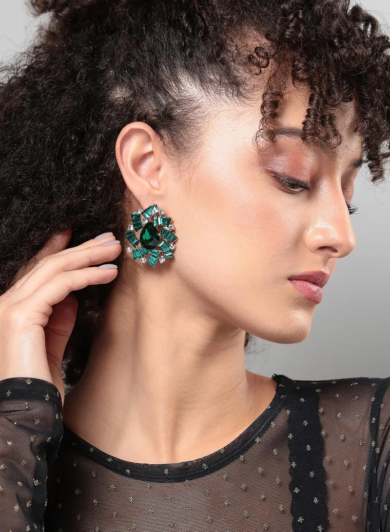 SOHI Sapphire Opulence Artificial Stud Earring Jewellery