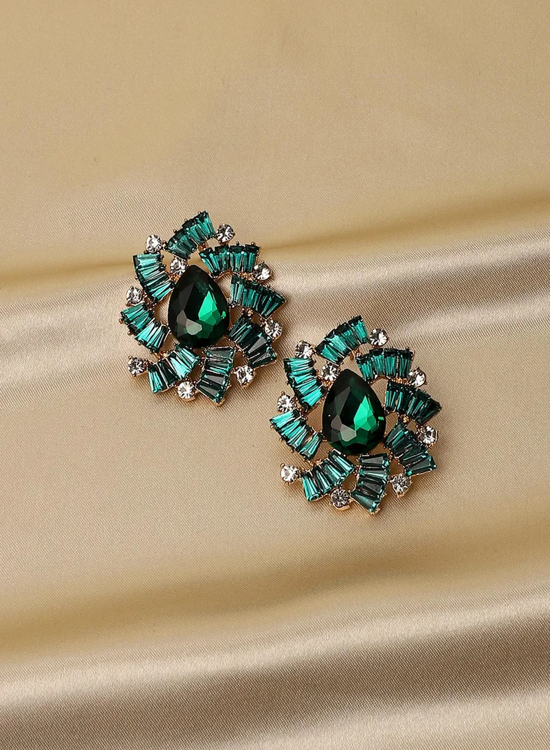 SOHI Sapphire Opulence Artificial Stud Earring Jewellery