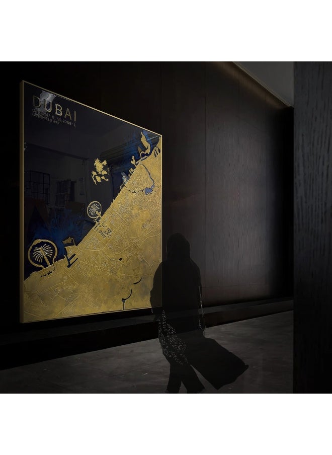 ebarza - Dubai Map Handmade Painting 140X170 Cm Pca-002A - Image 1