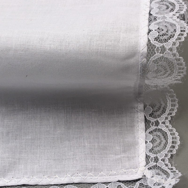 Tie Dye Cotton Handkerchief with Lace Trim for Women and Men Wedding Portable - Image 4