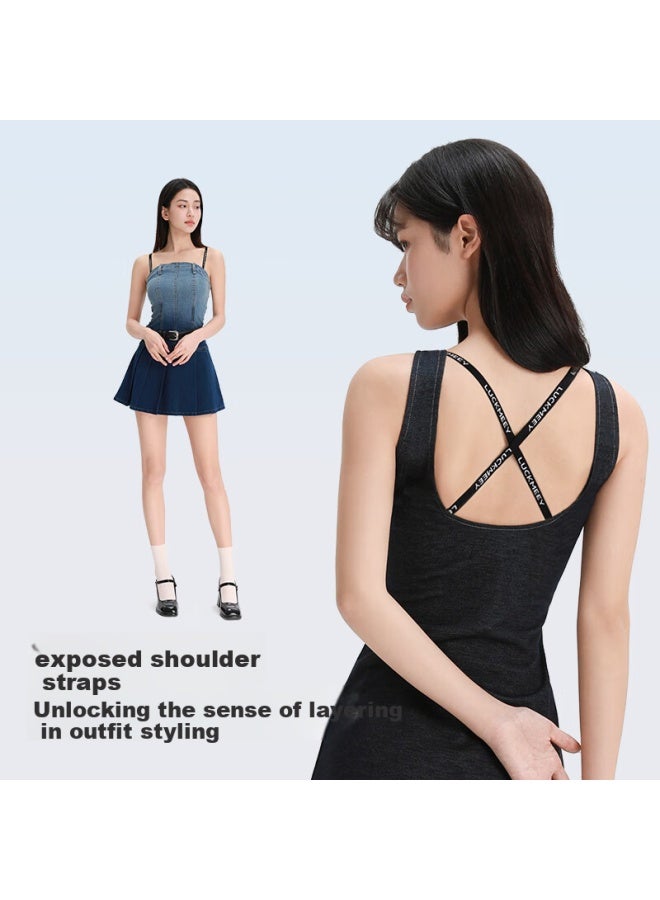 Luckmeey Push-up Front Closure Bra Thin Backless Seamless Bra Skin Color XL - Image 2