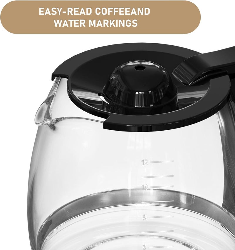 Shonshon 12-Cup Replacement Coffee Carafe Compatible with Hamilton Beach Coffee maker Pot 49902, 49915, 49905C, CM4309, 49317, 49467, 49611, 49904, 49934, 46230, 46290, 46293, 46294, 46299 - Image 5